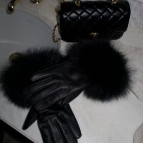 Guanti in pelle con pelliccia – Chic